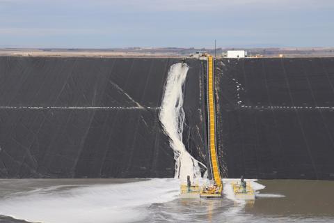 The first of two storage lagoons is commissioned at the Port of Morrow